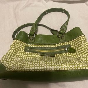 Coach bag sv/ivory and green